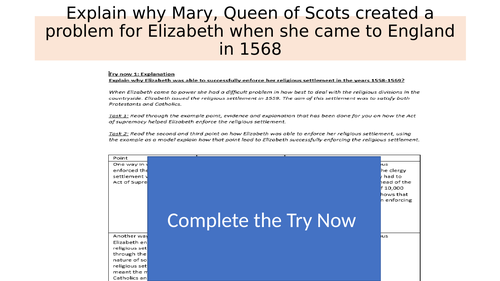 Elizabeth 1558-1588 Edexcel - Complete Lesson 6