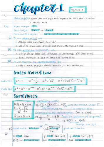 A (/AS) Level Math Notes - Year 1 AQA | Teaching Resources
