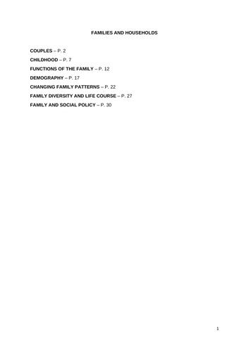 AQA A-Level Sociology - Families and Households complete condensed ...