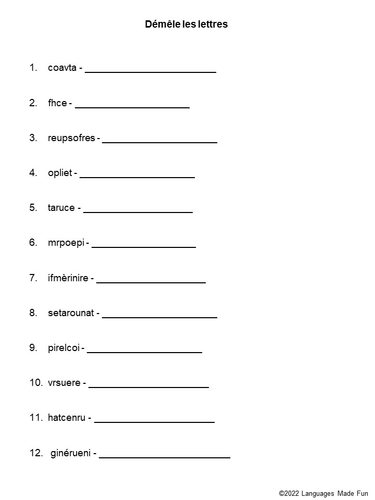 Les Métiers - Jobs in French | Teaching Resources