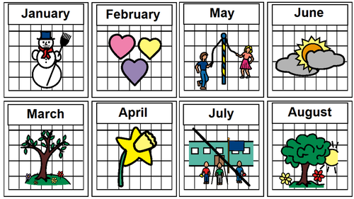 Months of the Year Symbol Sorting Teaching Resources