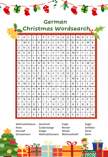 German Christmas Wordsearch | Teaching Resources