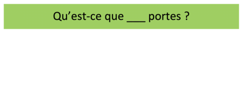 Qu'est-ce que tu portes ? (Dynamo 1) | Teaching Resources