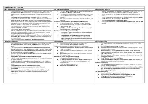 AQA History A Level Revision Notes AS Level Foreign Affairs | Teaching ...