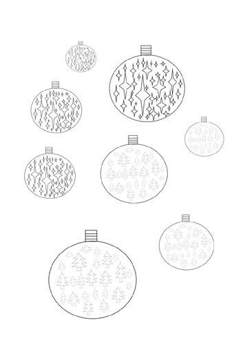 Christmas Bauble Colouring Sheet Teaching Resources