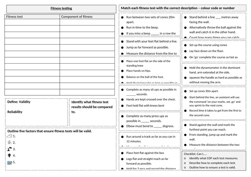 OCR GCSE PE Paper 1 Revision: Fitness testing