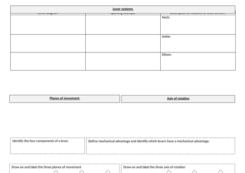 OCR GCSE PE Paper 1 Revision: Movement analysis 2