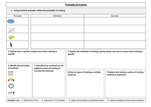 OCR GCSE PE Paper 1 Revision: Principles of training