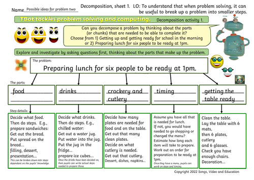 Decomposition. Computing and problem solving. | Teaching Resources