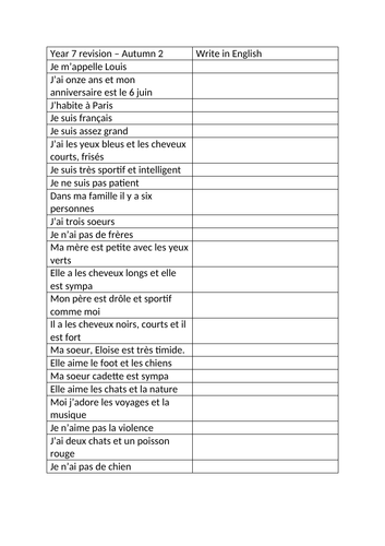 studio-1-french-year-7-revision-sheet-teaching-resources
