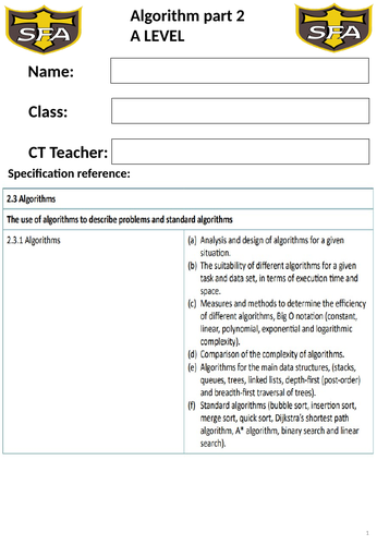 Searching algorithm - A LEVEL Computer Science - Linear search and ...