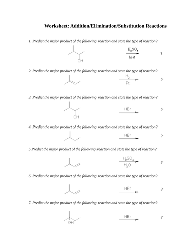 4 WORKSHEETS ORGANIC REACTIONS Worksheets Grade 12 Chemistry Worksheets Polymers WITH ANSWERS
