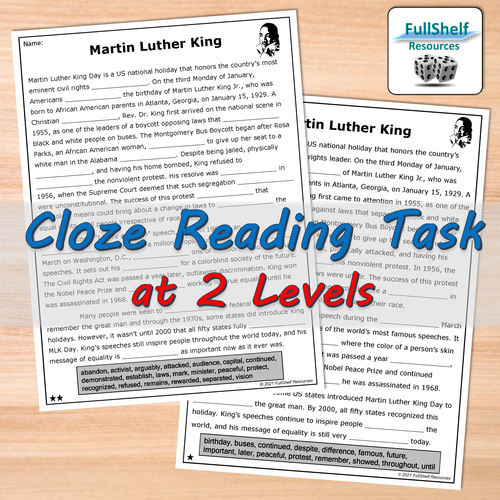 Martin Luther King Reading Comprehension Teaching Resources