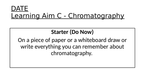 chromatography assignment btec