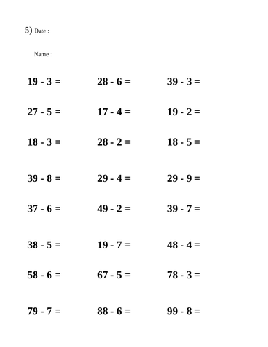 Subtraction worksheets suitable for KS2 | Teaching Resources