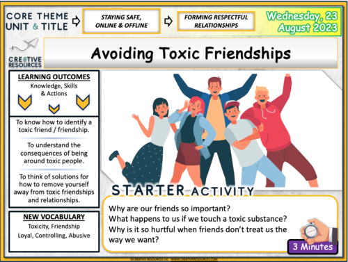 Avoiding Toxic Friendship PSHE | Teaching Resources