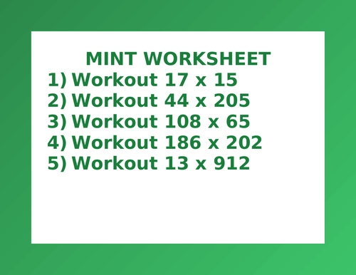 MINT WORKSHEET 3