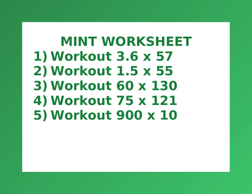 MINT WORKSHEET 14