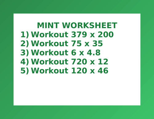 MINT WORKSHEET 21