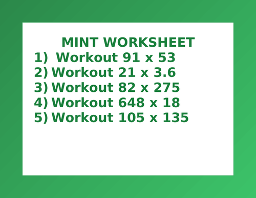 MINT WORKSHEET 24