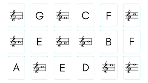 Music Treble Clef Notes Interactive PowerPoint Memory Game | Teaching