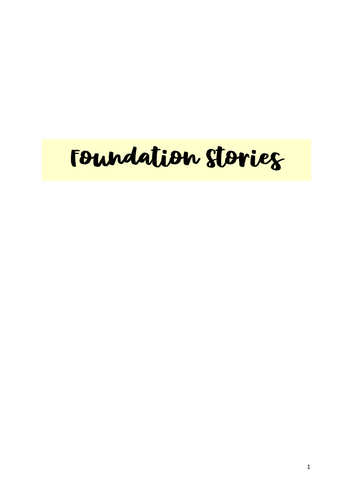 GCSE Classical Civilisation OCR: Foundation Stories Summary Notes