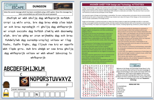 Design & Technology Cover Lesson Student Booklet | Teaching Resources