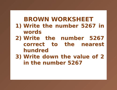 BROWN WORKSHEET 1 | Teaching Resources