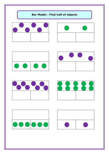 KS1 Maths Bar Model Templates Worksheets Fractions of Numbers and ...