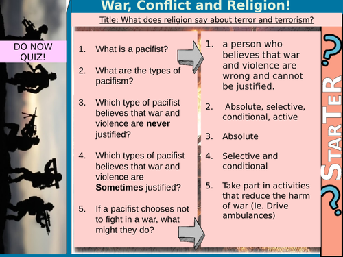 Ethics: War and Conflict - What does religion say about terror and terrorism