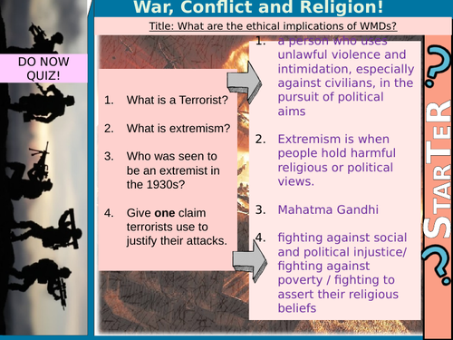 Ethics: War and Conflict - Ethical implications of WMDs