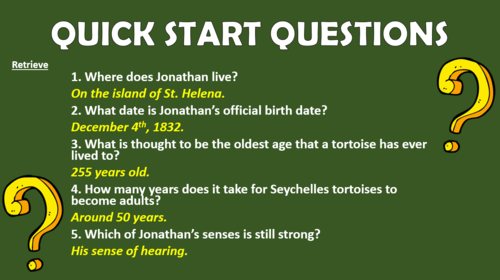 The World's Oldest Land Animal Turns 190 - Reading Comprehension Lesson ...