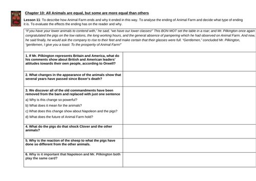 Animal Farm by George Orwell (KS3/4) | Teaching Resources