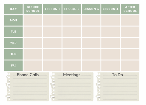A3 Teachers Desk Planner Printable | Teaching Resources