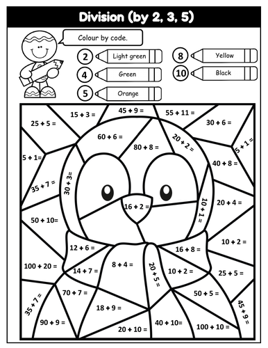 Division Practice Color By Number Division Facts | Teaching Resources