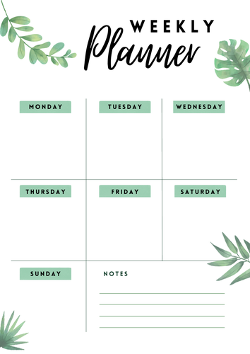 Weekly Desk Planner, Printable | Teaching Resources