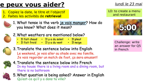 Year 7 French - En Ville - Module 5 - Dynamo 1