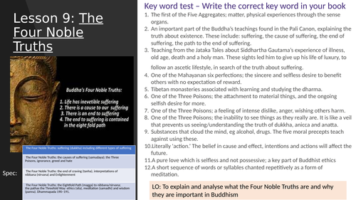 Lesson 9: The Four Noble Truths