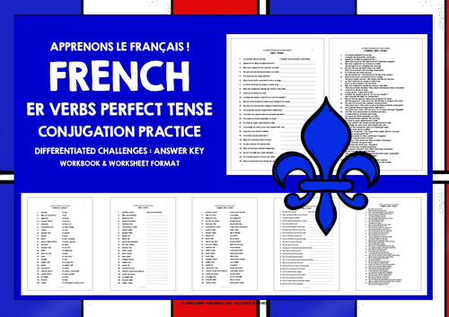 FRENCH ER VERBS PERFECT TENSE CONJUGATION PRACTICE | Teaching Resources
