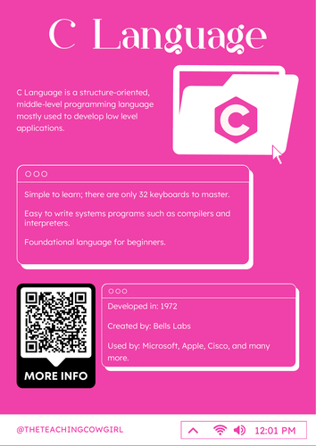 Programming Languages Posters Pack (Rainbow Theme) | Teaching Resources