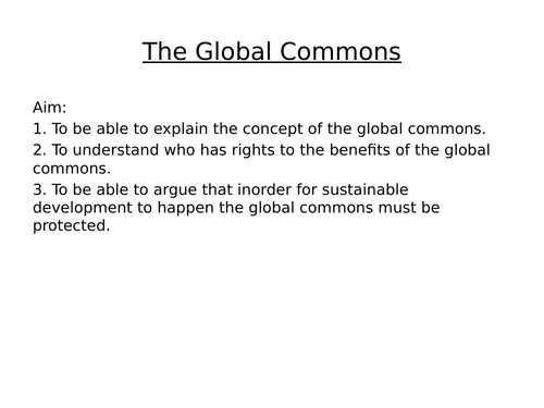 AQA A Level Global Governance Global Commons and Antarctica