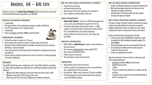 AQA GCSE Geography Paper 2 Case Study Cards | Teaching Resources