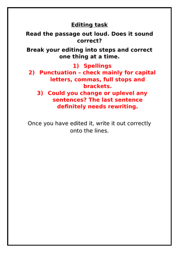 proofreading tasks ks3