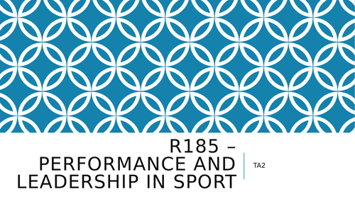 Sport Studies OCR C Nat R185 Performance and Leadership in Sport ...