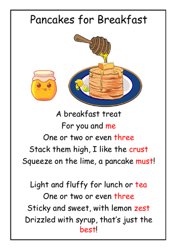 Read and Write Poems for Pancake Day KS1 | Teaching Resources