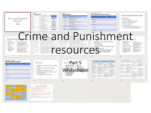 GCSE History Crime and Punishment resources Whitechapel c1870-1900.