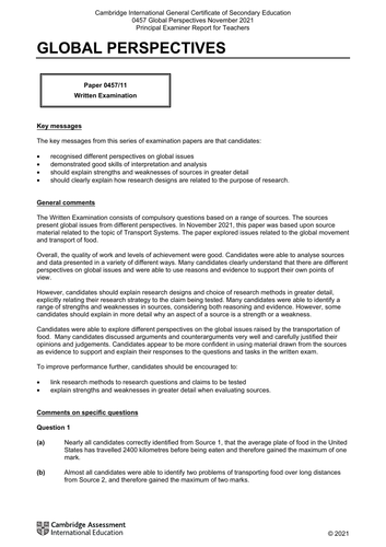 global perspectives igcse individual research questions