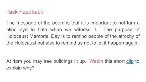 Holocaust Memorial Day Tutorial Assembly | Teaching Resources