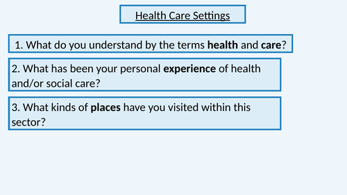 BTEC Health and Social Care level 3 Unit 2 Learning aim A | Teaching ...