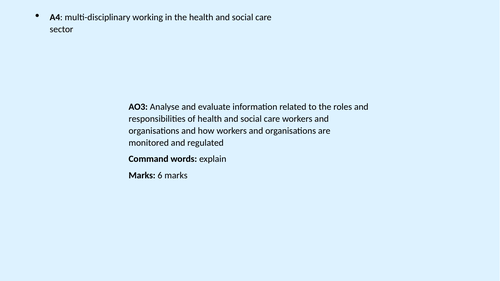 BTEC Health and Social Care level 3 Unit 2 Learning aim A | Teaching ...